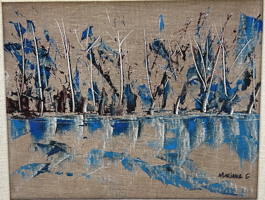 Winter trees, reflected